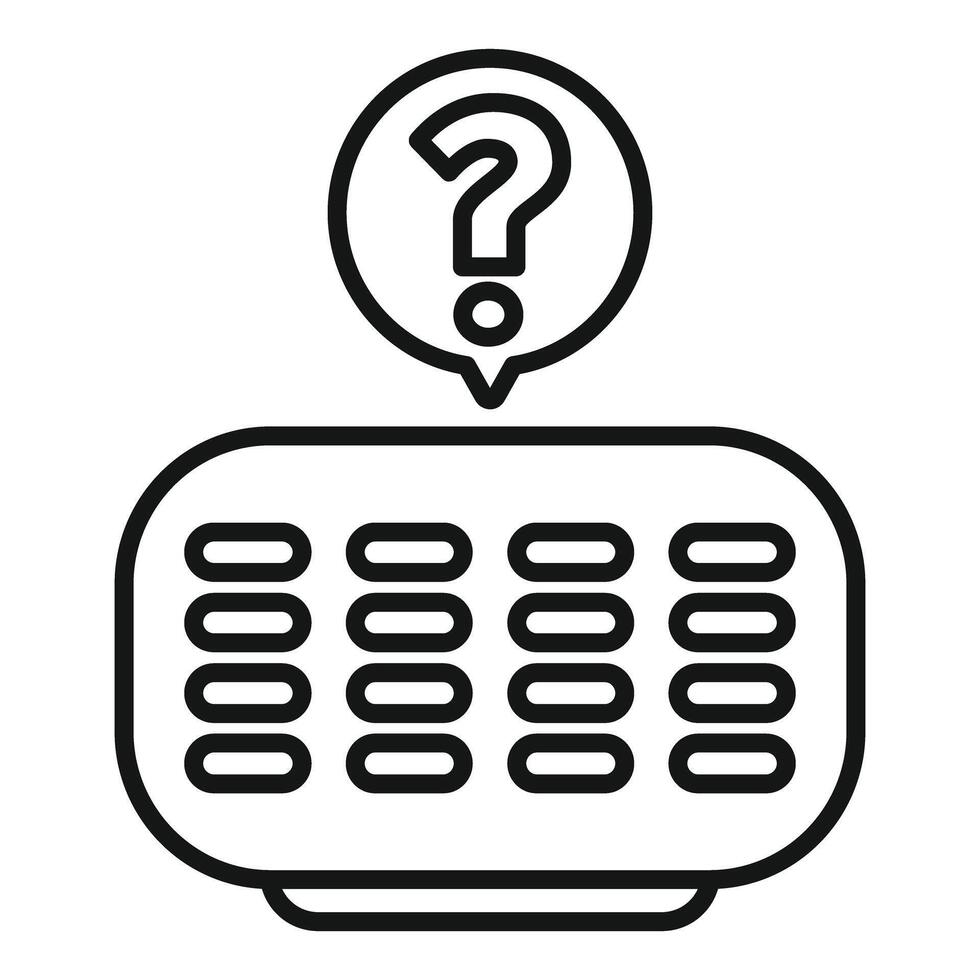 Smart speaker voice assistant having a question icon showing thinking process vector