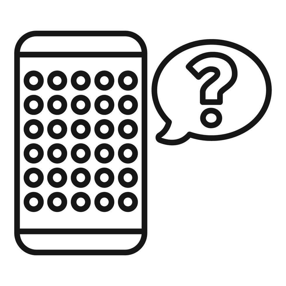 Smartphone having a conversation with question mark speech bubble vector