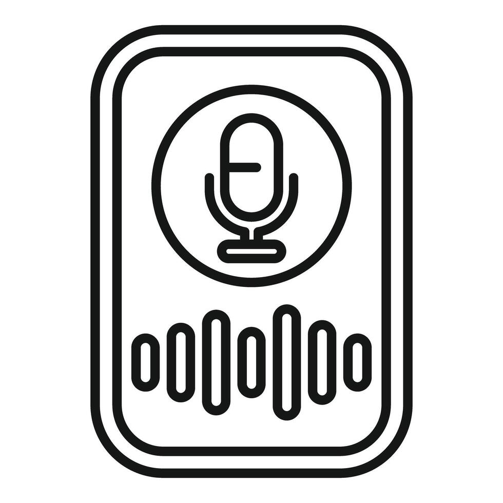 Smartphone recording audio message with microphone icon and sound wave vector