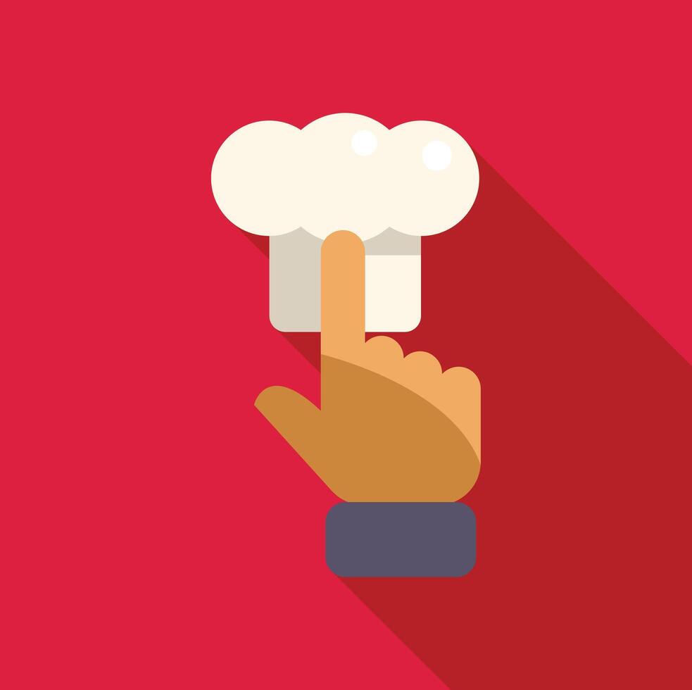 Hand pointing chef hat choosing online cook course vector