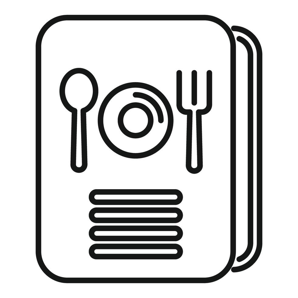 Restaurant menu with fork spoon and plate icon showing food service industry vector