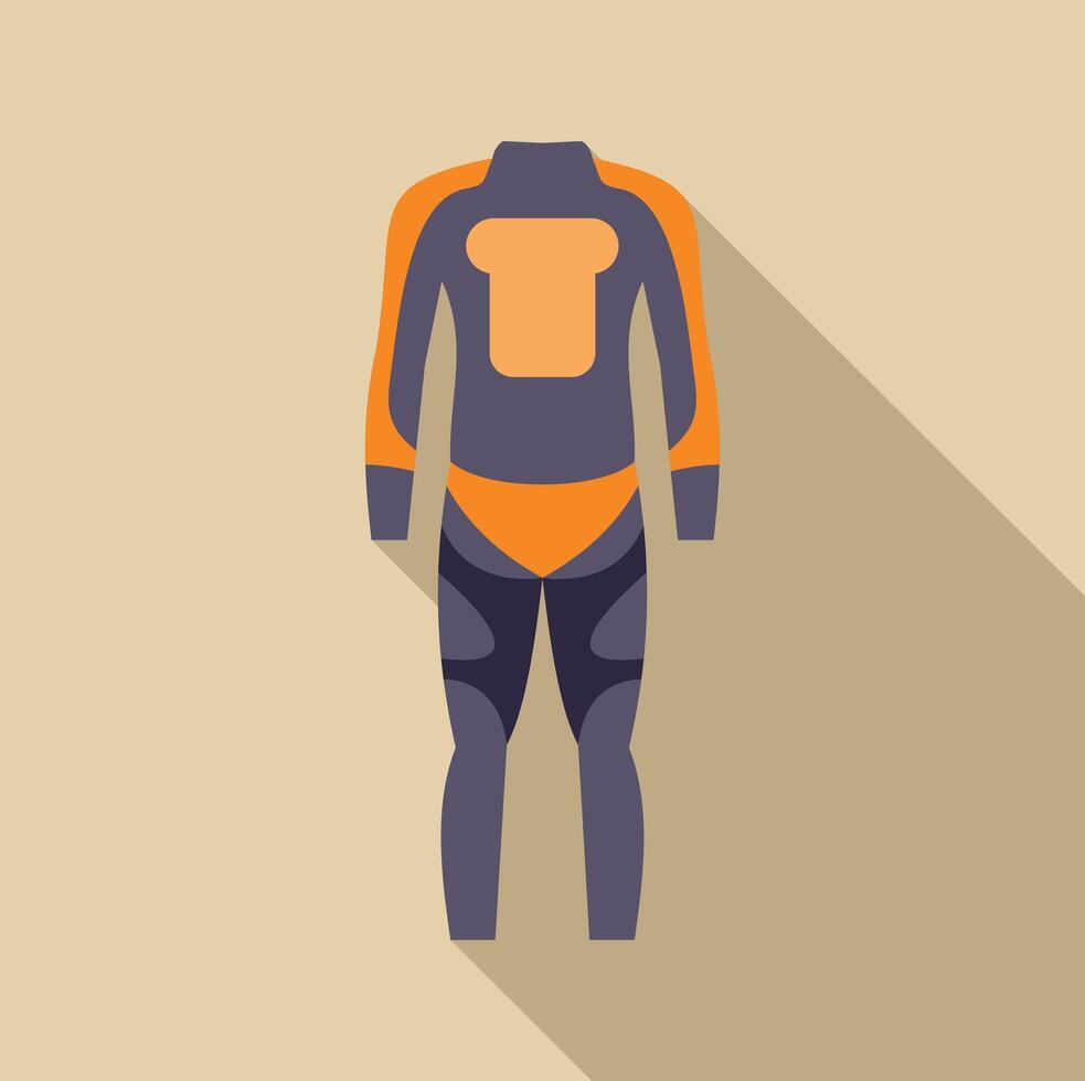 Diving suit for professional diver wearing diving wetsuit for extreme sports vector