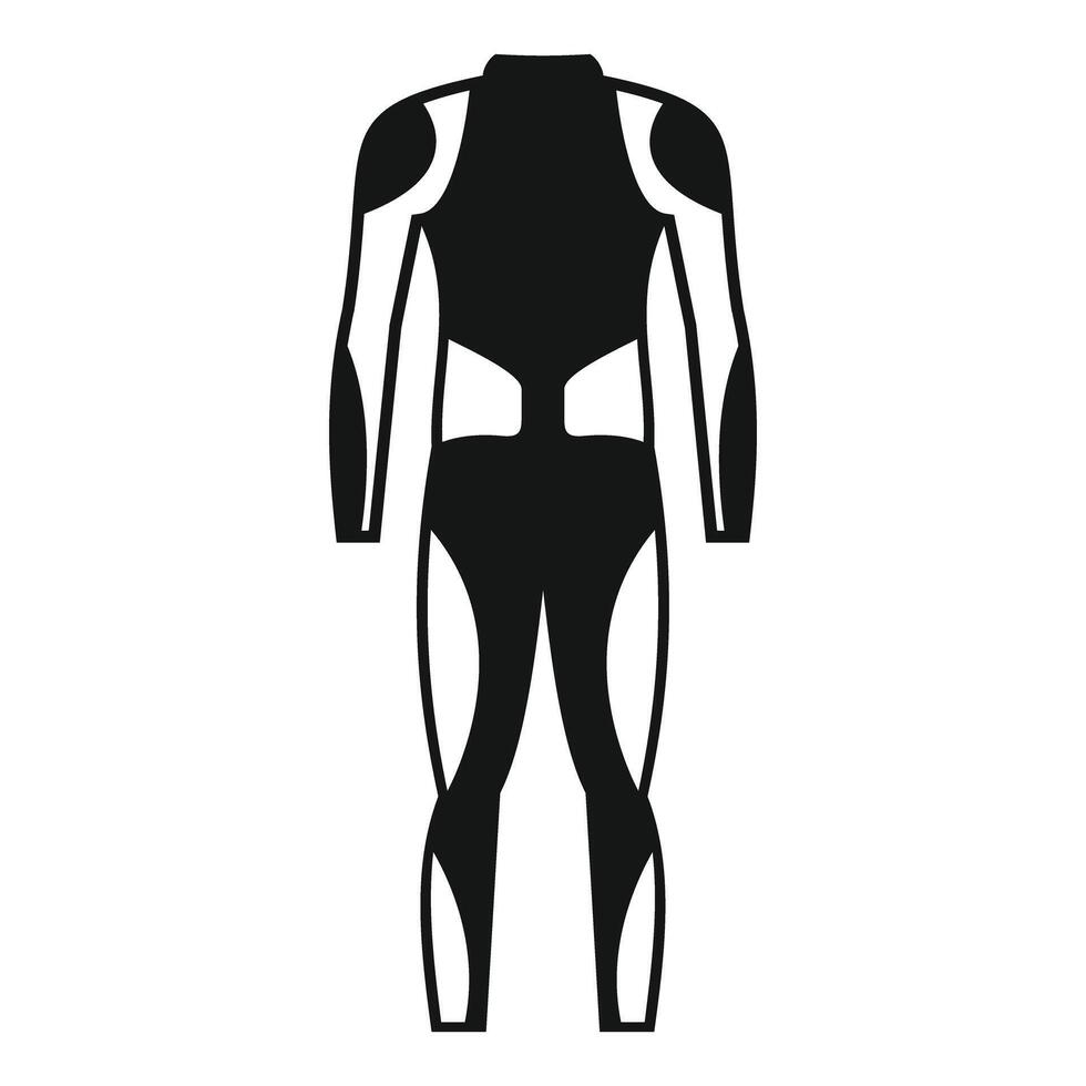 Protective motorbike suit displaying safety features vector