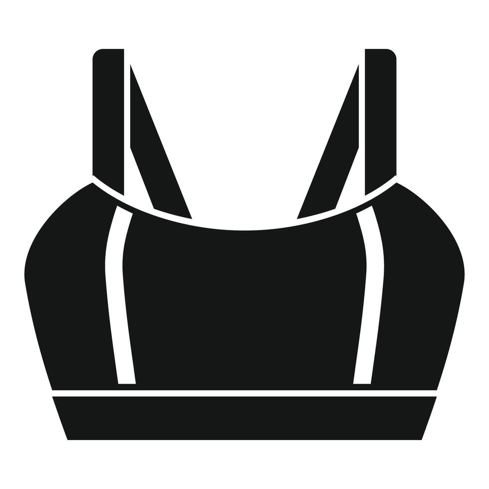 Sports bra with wide straps for maximum support during exercise vector