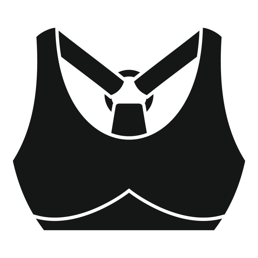 Sports bra with clasp on back simple icon showing active lifestyle vector