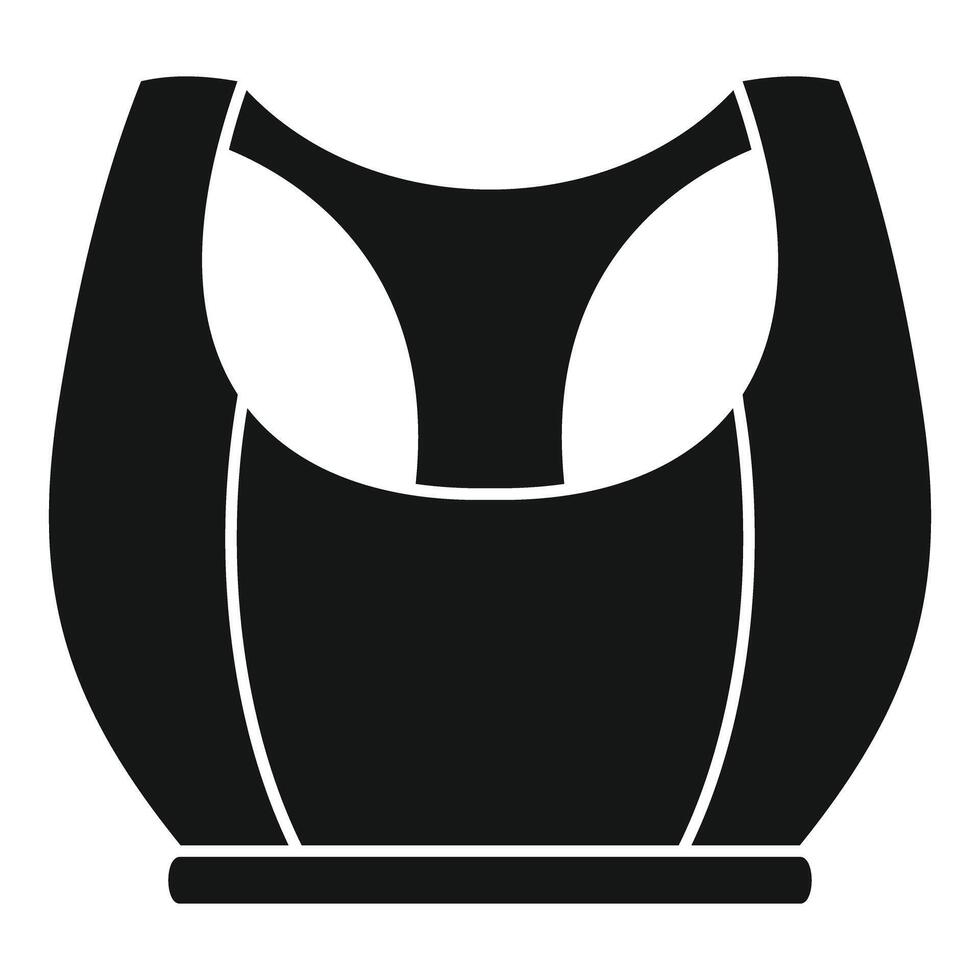 Black sports bra icon showing clothing for workout vector