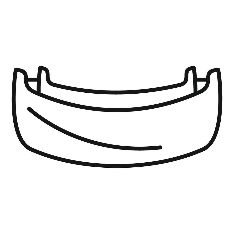 Canoe floating on the river minimalist line art icon vector