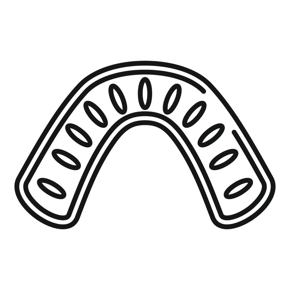 Mouth guard protecting teeth for boxing preventing injury icon outline vector