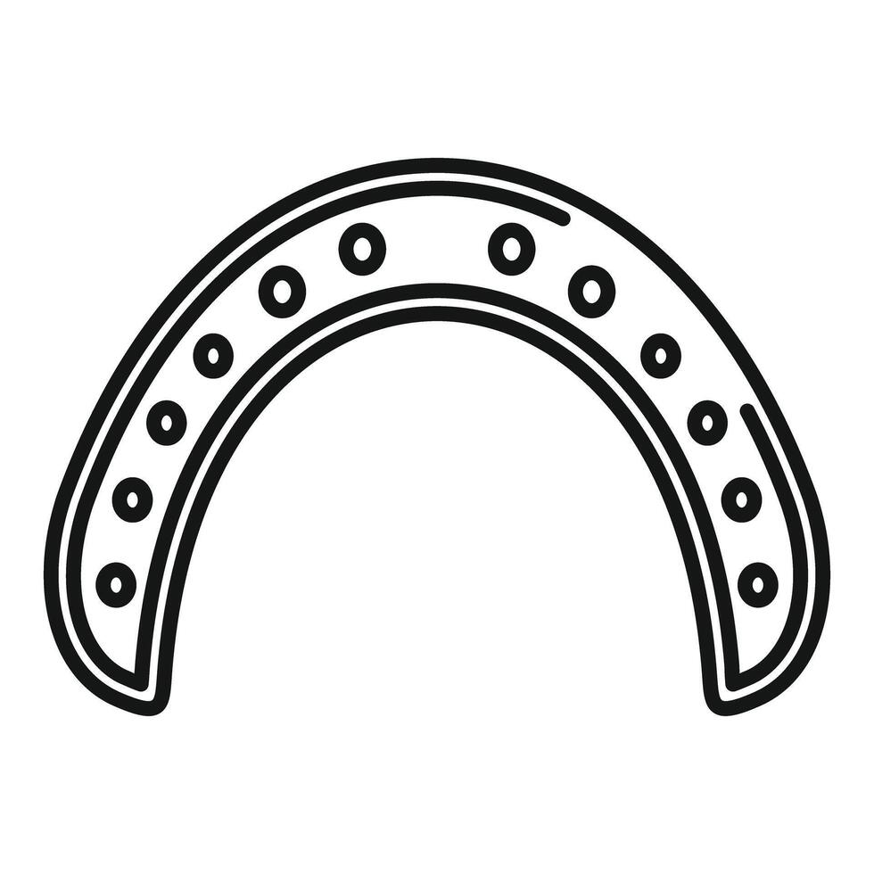 Horseshoe with nails showing bringing good luck icon vector outline