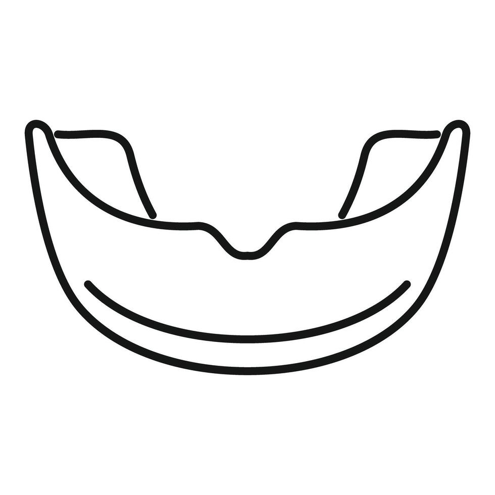 Mouth guard protecting teeth using for sports icon outline style vector