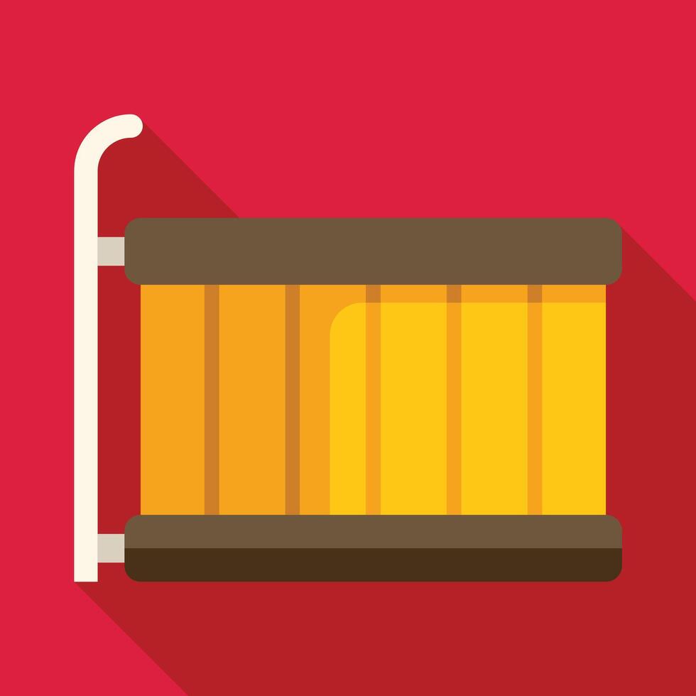 Modern wooden hot tub with hydromassage function on red background vector