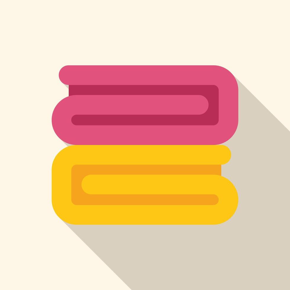 Stack of colorful towels lying on top of each other vector