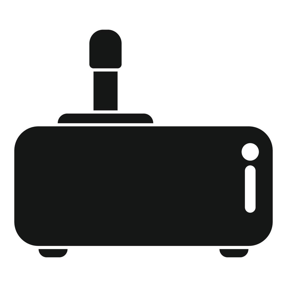 Black joystick for video game console icon simple style vector