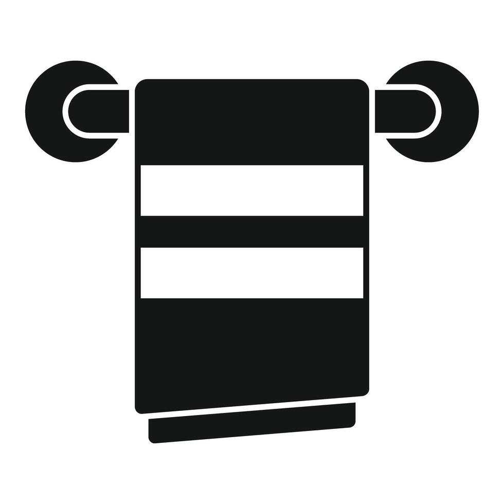 Clean soft towel hanging on round hanger icon vector
