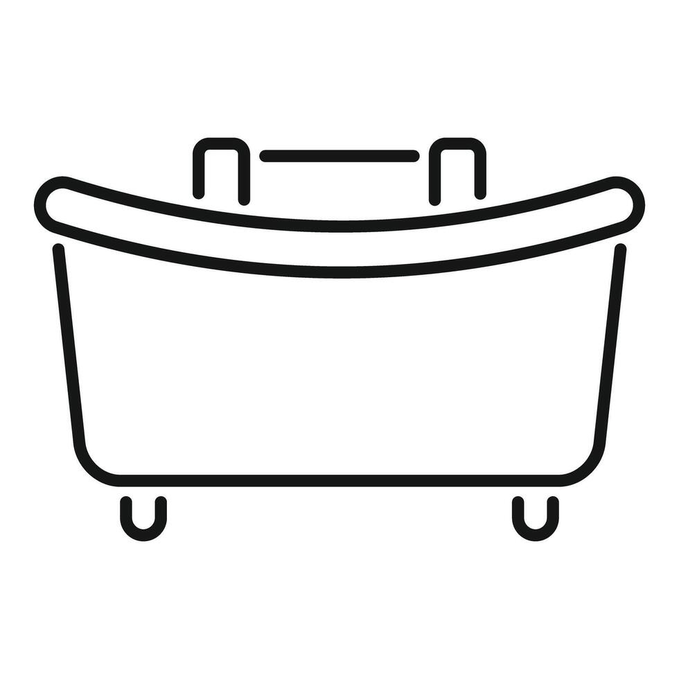 Minimalist icon of a bathtub with handles for bathing and relaxing vector