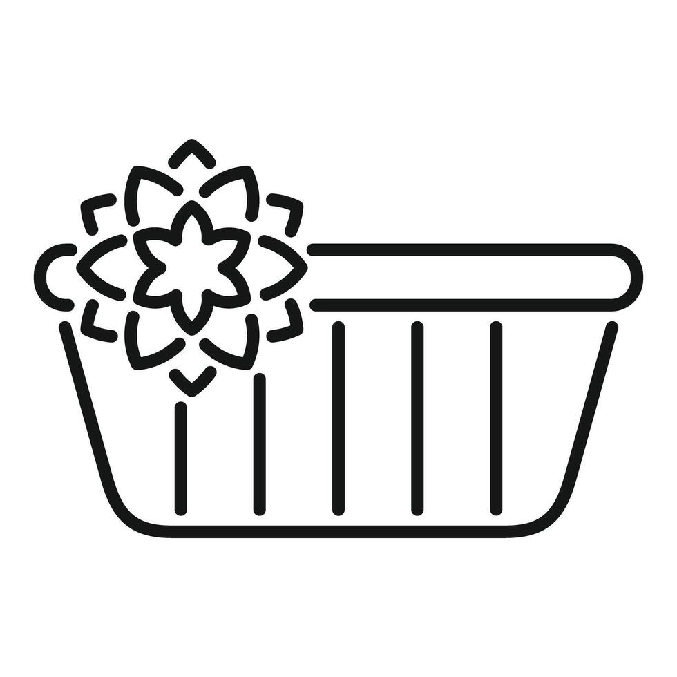 Laundry basket icon with flower representing washing delicates separately vector