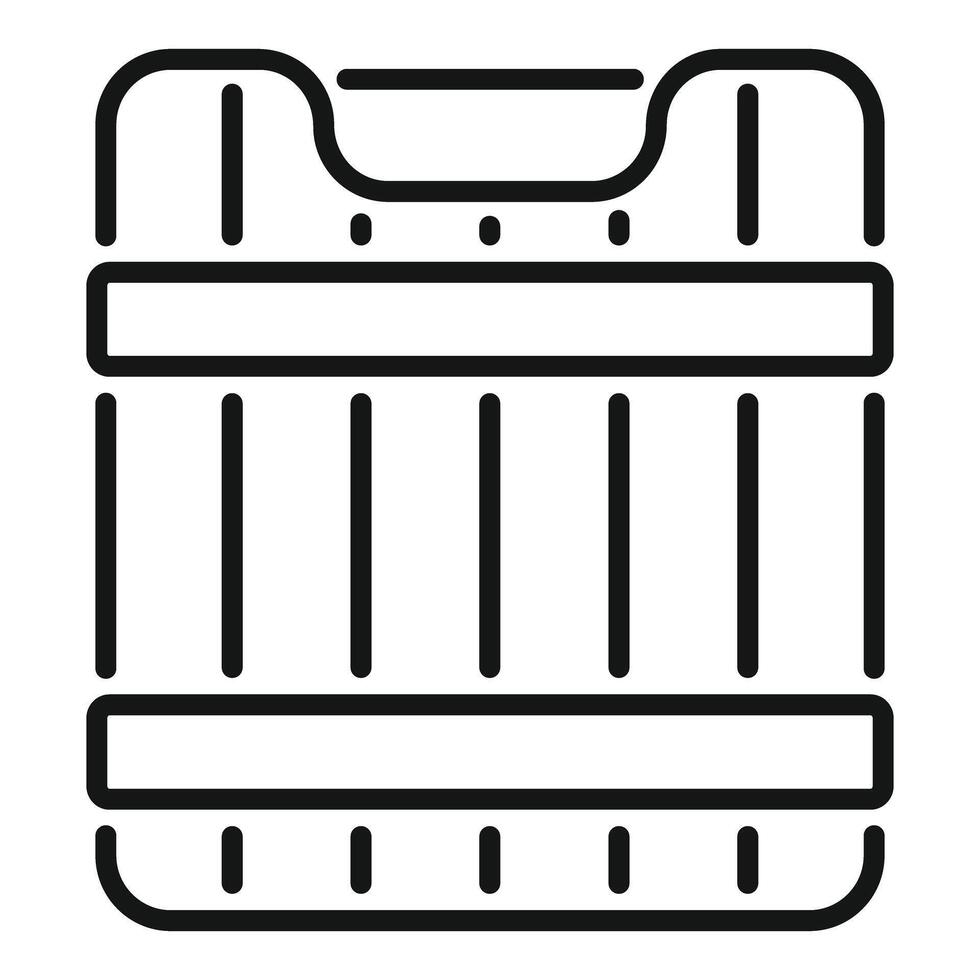 Wooden barrel front view for storing wine or beer brewing process icon outline style vector