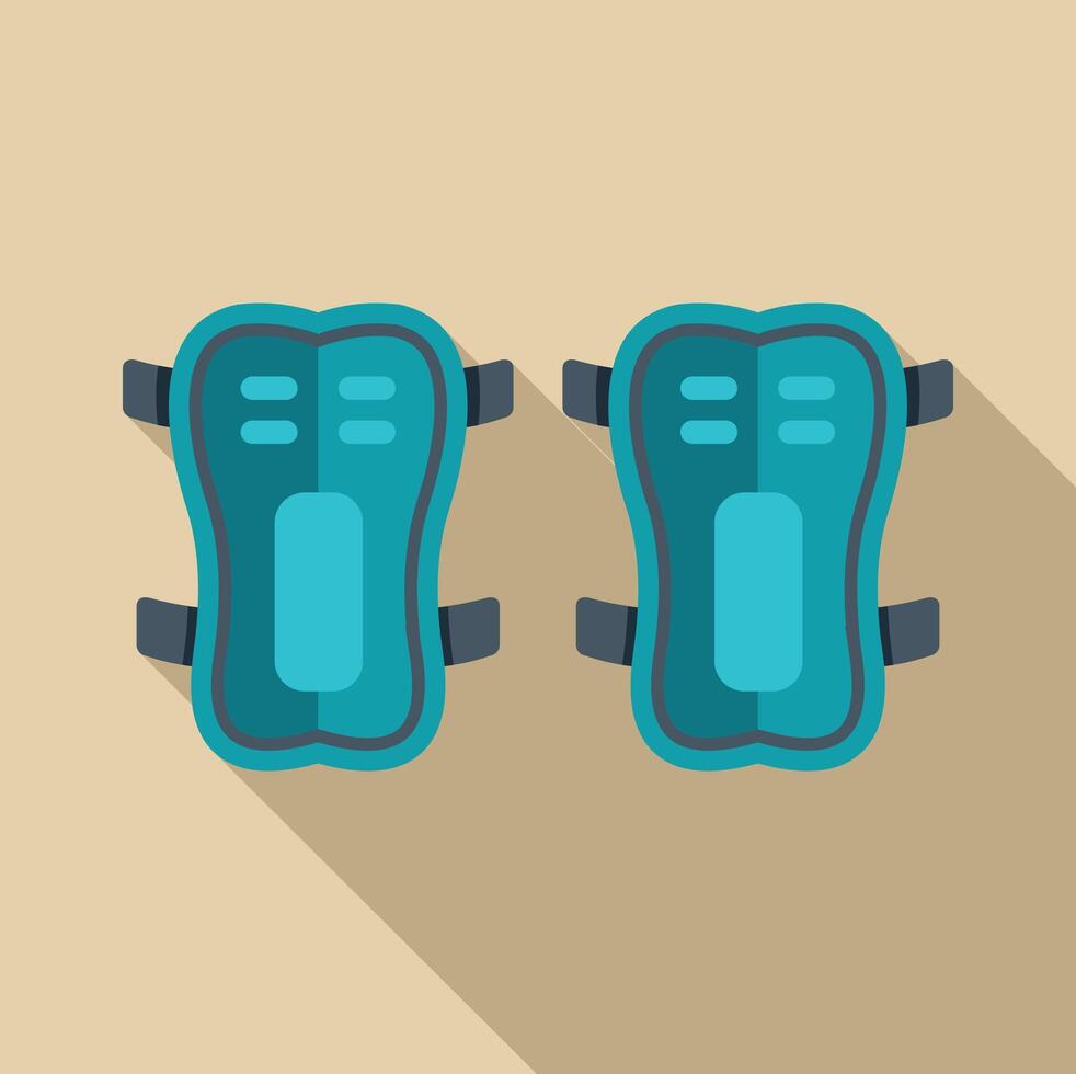 Pair of blue shin guards protecting legs during soccer game vector