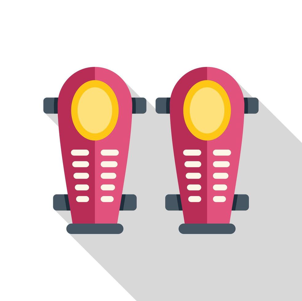 Pair of pink shin guards protecting legs during sport activities vector