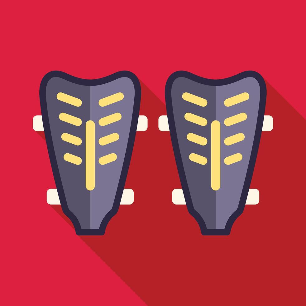 Pair of soccer shin guards protecting legs from injuries during the game vector