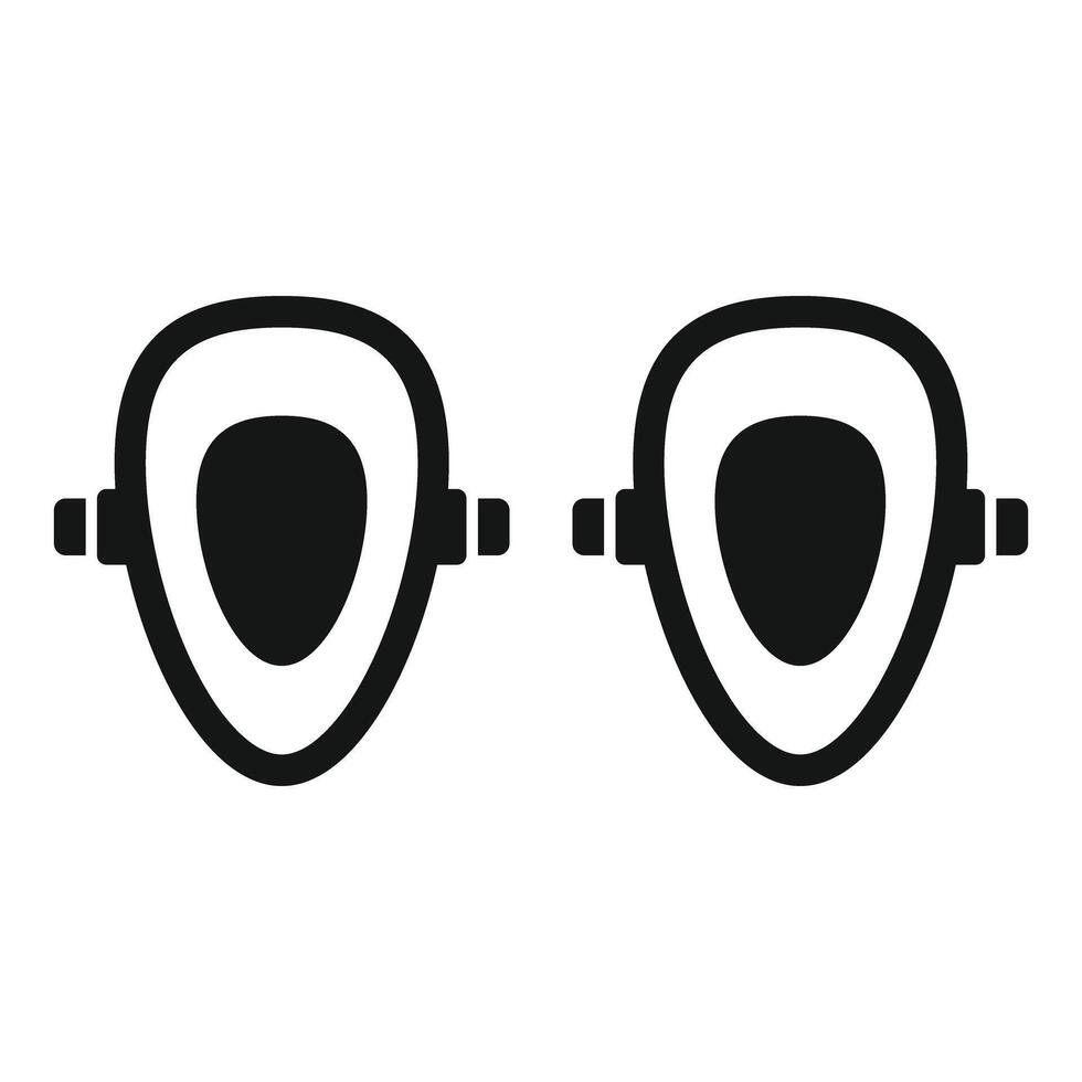 Pair of wall mounted urinal icons showing empty and full view vector