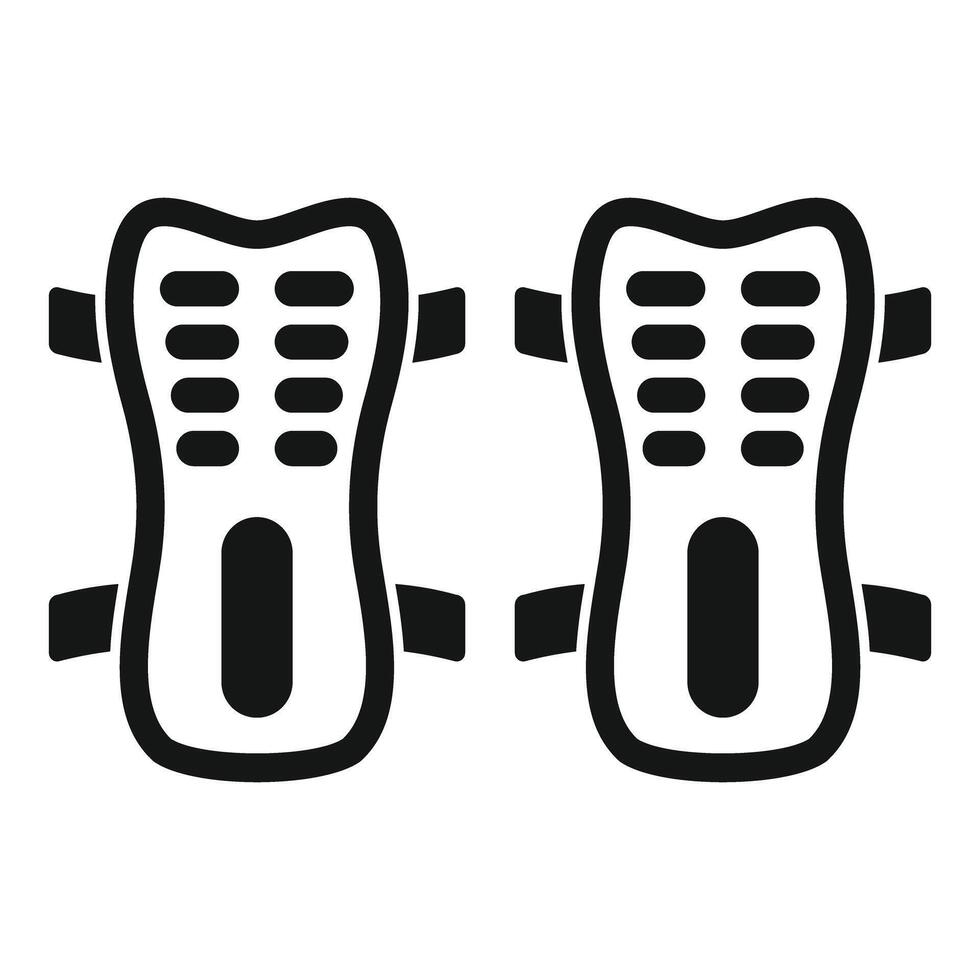 Pair of black knee pads for sports and medical use icon vector