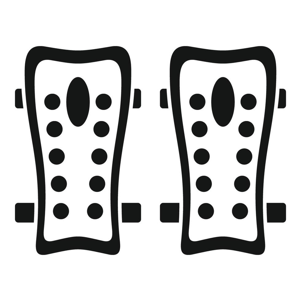 Pair of football shin guards icon simple style vector