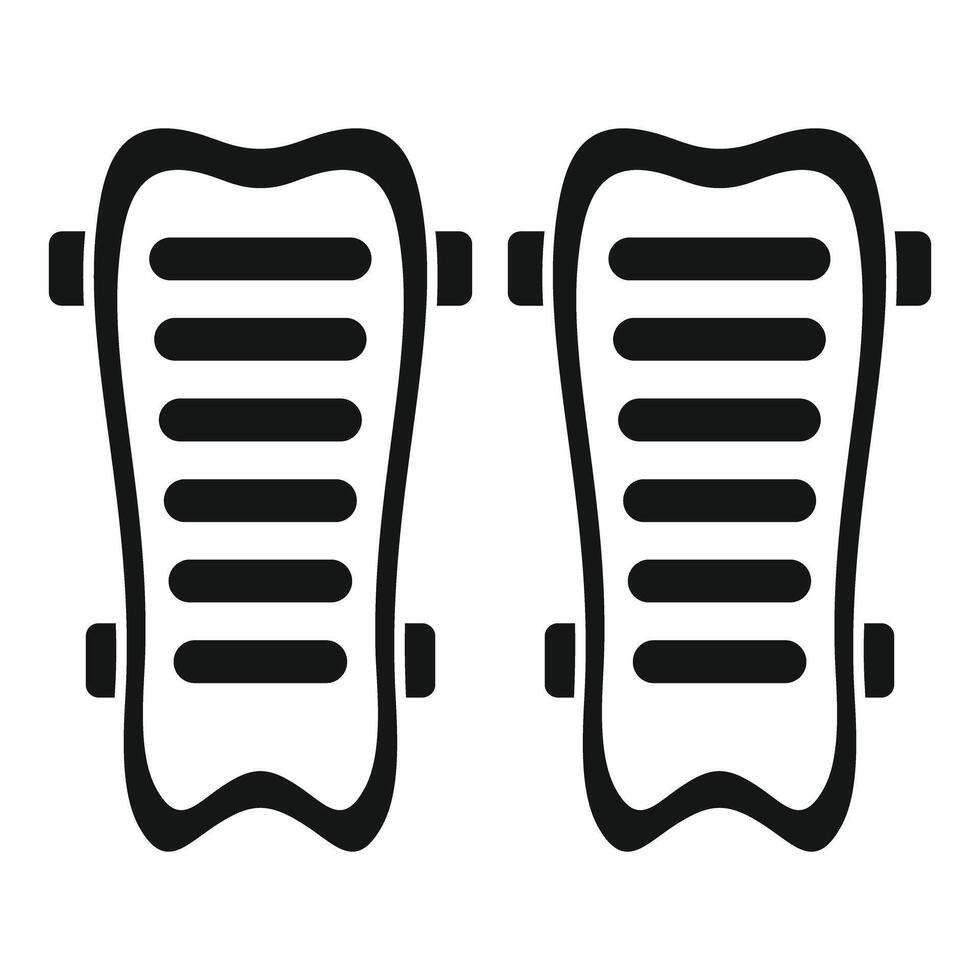 Pair of football shin guards icon showing shin pads for soccer protection vector