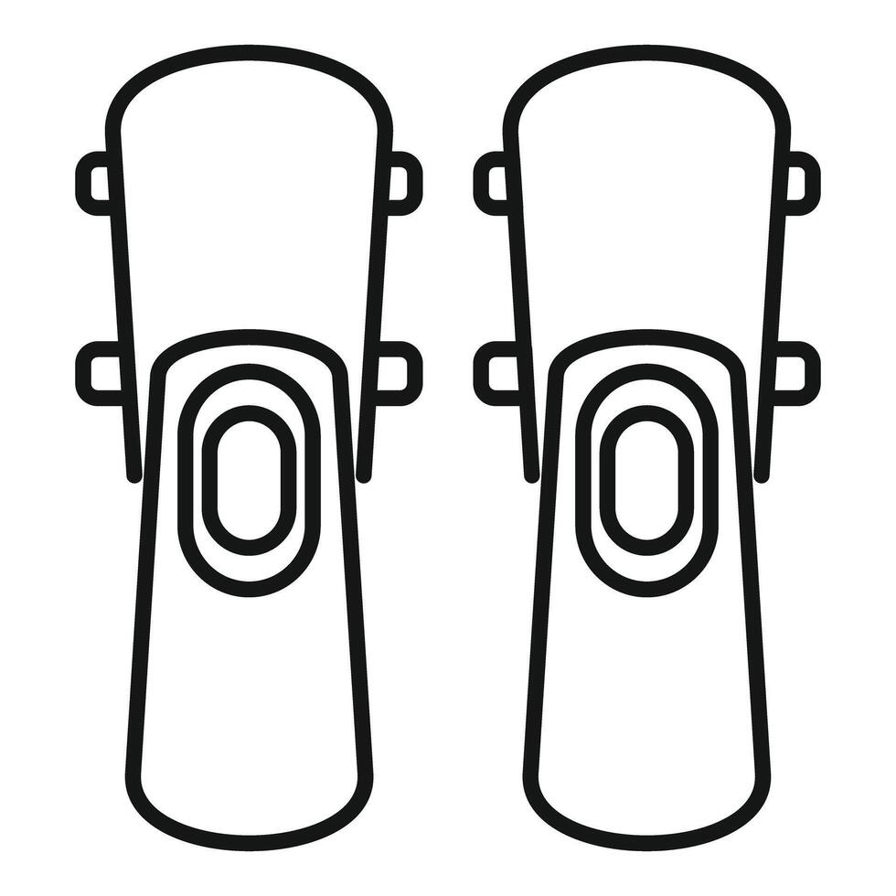 Pair of futuristic ski boots for extreme winter sports presenting modern design with simple lines on white background vector