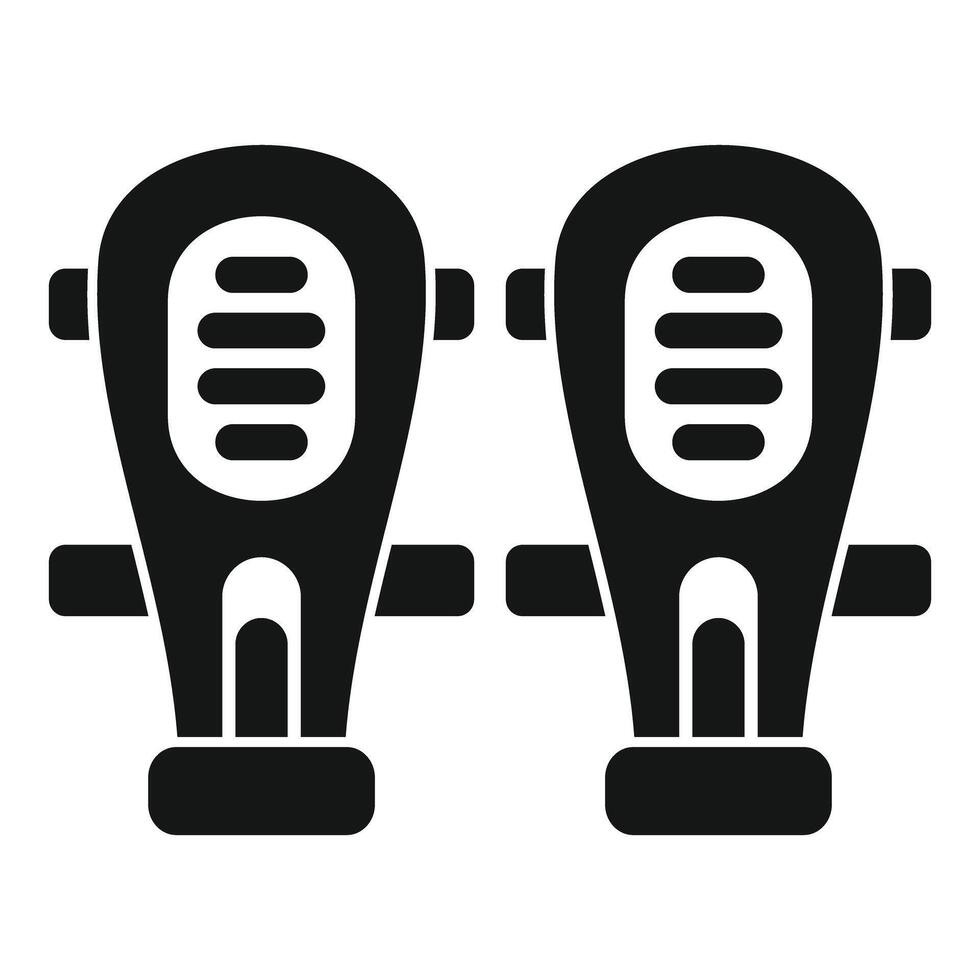 Pair of football knee pads icon, simple style vector