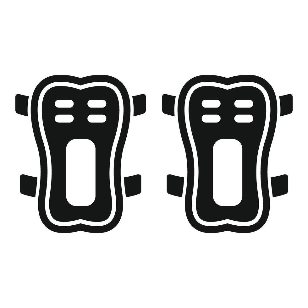 Pair of black knee pads for extreme sports icon simple style vector