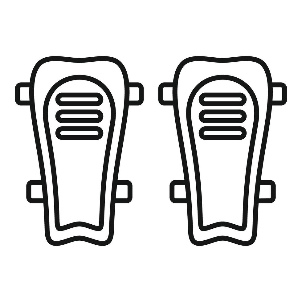 Pair of football shin guards protecting from injury icon vector