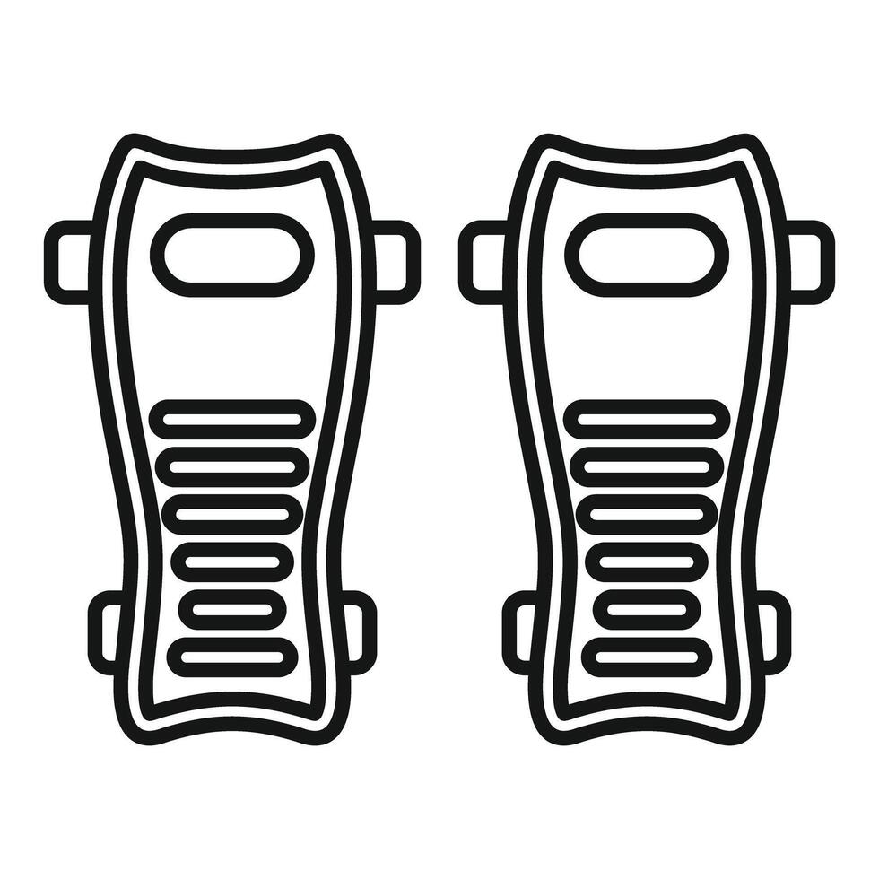 Pair of football shin pads protecting player legs vector