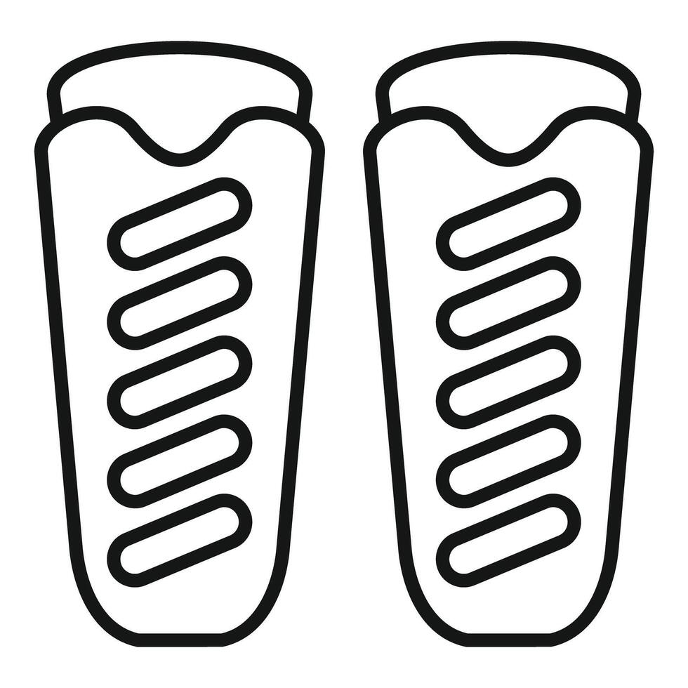 Pair of shin guards protecting player from injury during soccer game vector