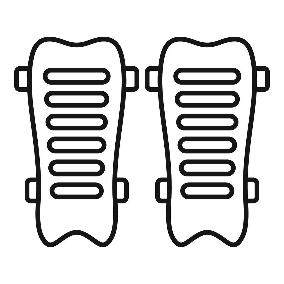 Pair of football shin guards icon outlined style vector