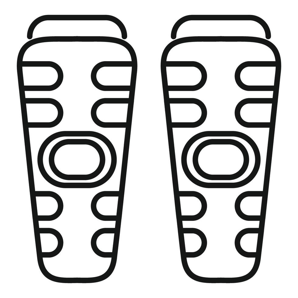 Pair of shin guards providing protection during soccer game vector