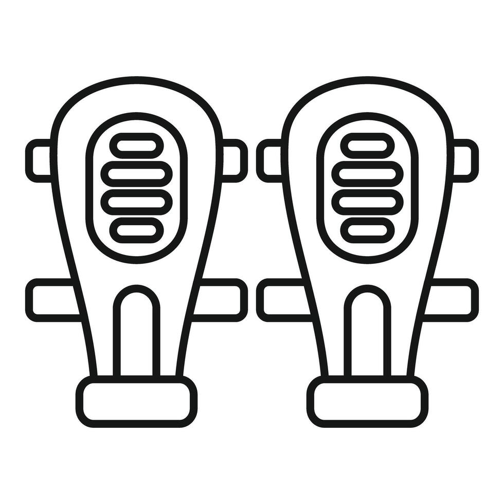 Pair of football shin guards protecting player legs vector