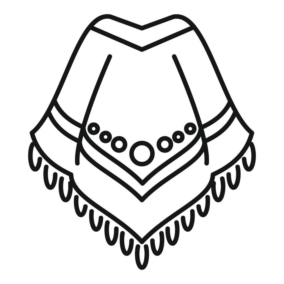 Mexican poncho with ornament for cinco de mayo celebration icon outline style vector