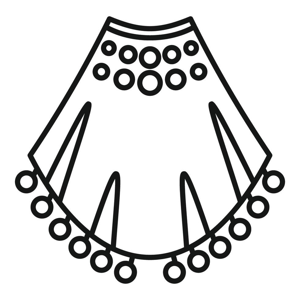 Woman skirt with coins representing belly dancer costume icon outline vector