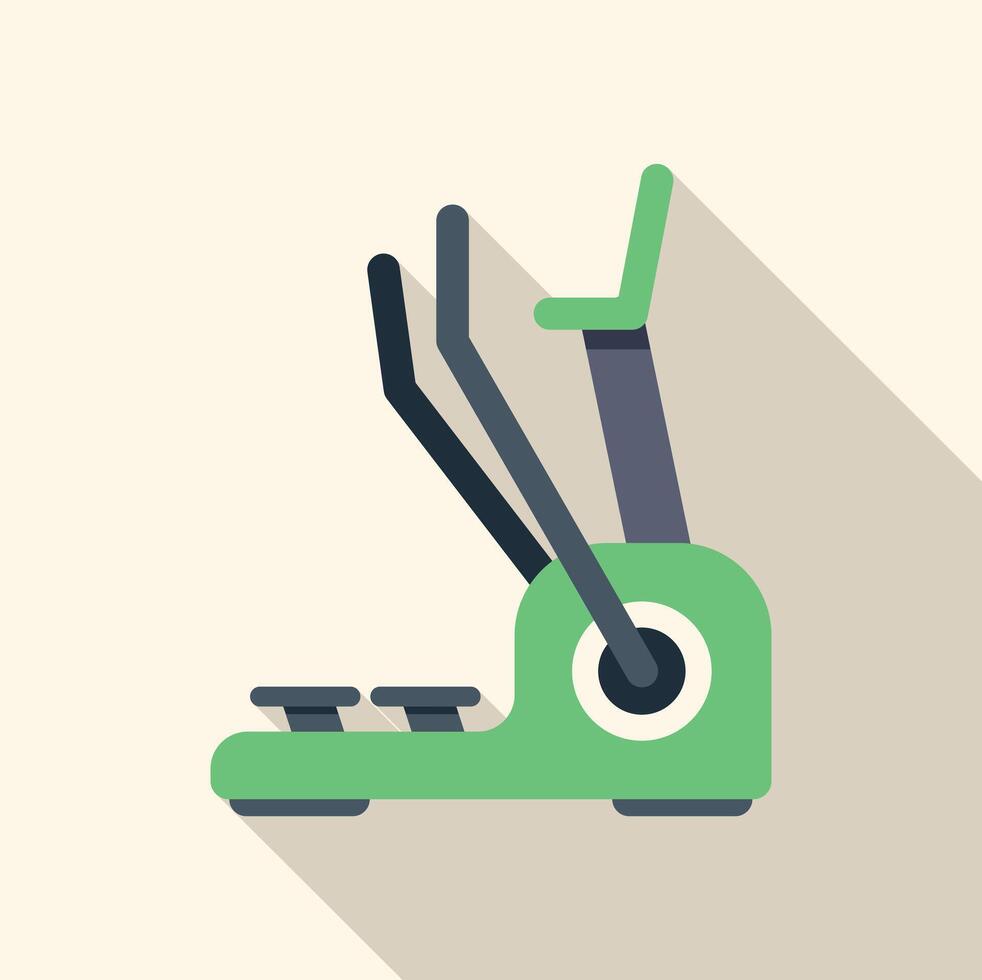 Green elliptical trainer fitness cardio machine icon vector