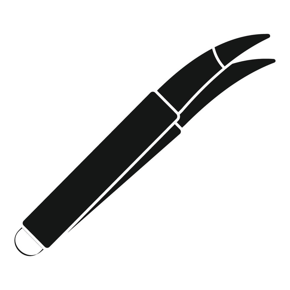 Curved tweezers for eyelash extension procedure icon vector