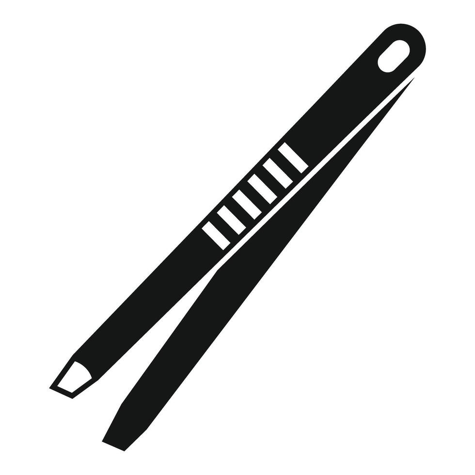 Black tweezers for eyebrows holding something small vector