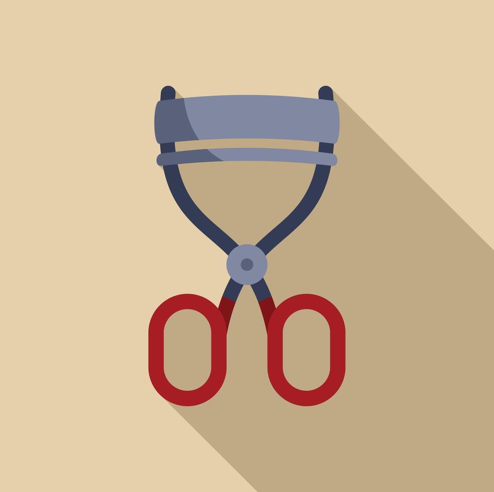 Eyelash curler creating long lashes makeup tool icon vector