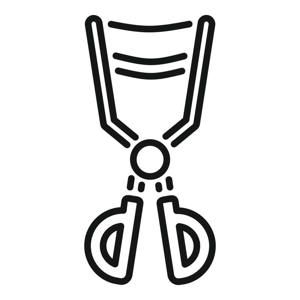 Surgical clamp holding sutures icon showing medical procedure vector