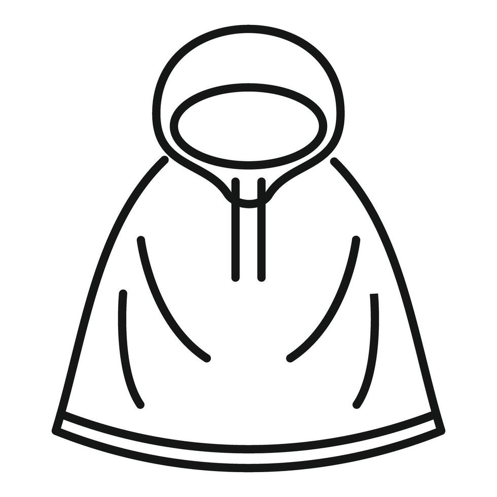 Simple line icon of a hooded sweatshirt, a classic garment for colder seasons vector