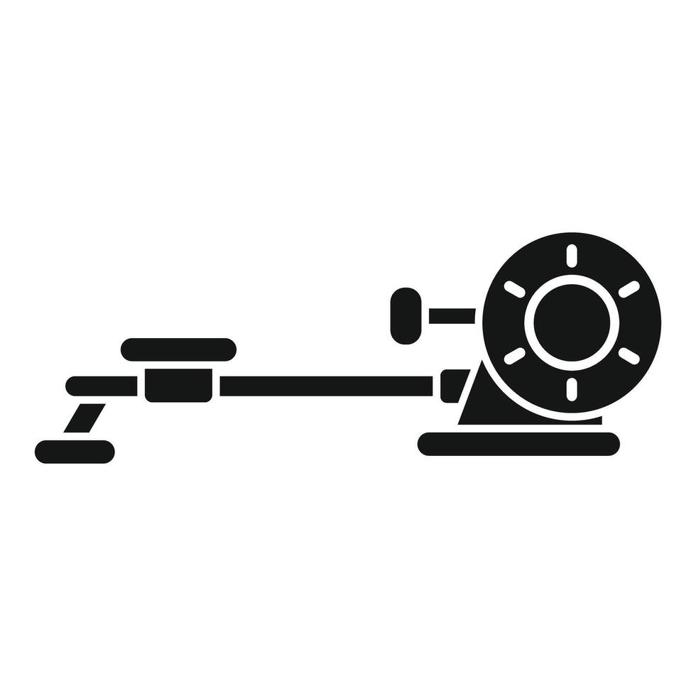 Rowing machine icon representing gym equipment for working out vector