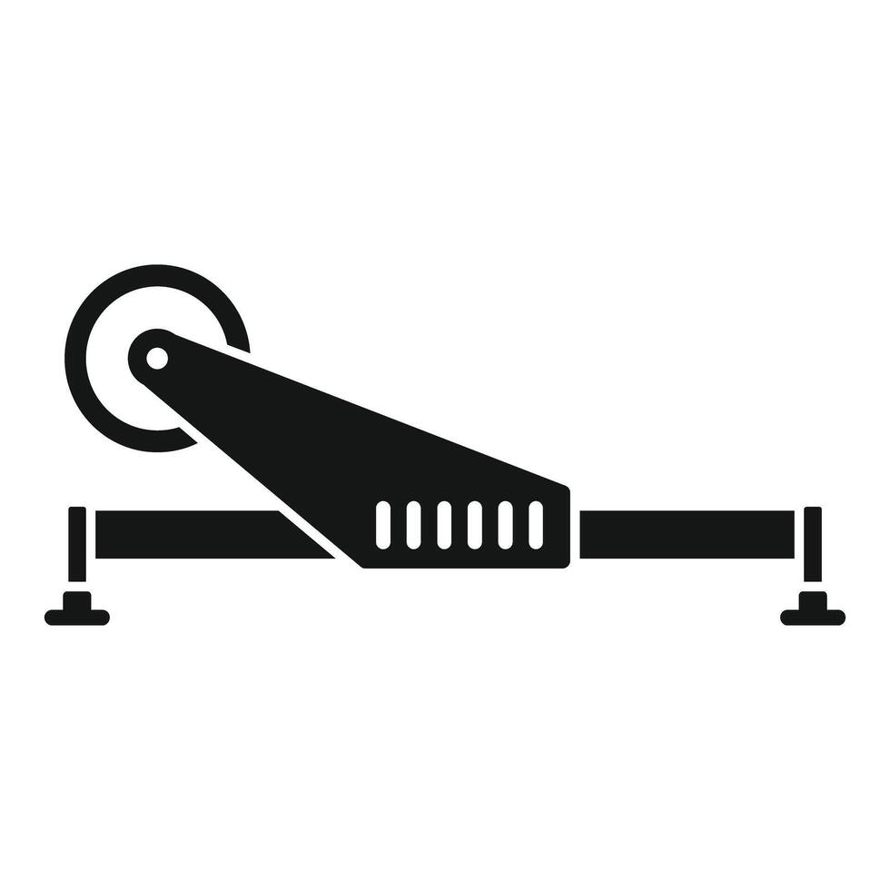 Pipe cutting tool with round roller blade icon, simple style vector