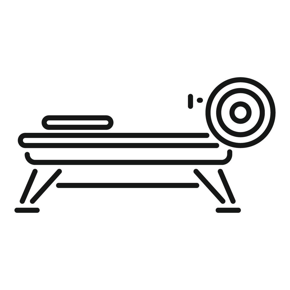 Weight bench press icon representing gym equipment for bodybuilding workout vector