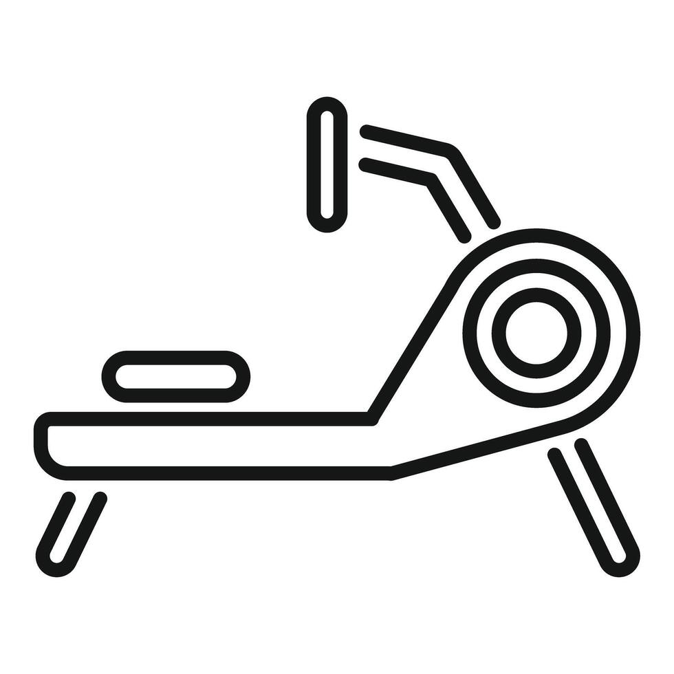 Rowing machine icon showing fitness and exercise vector