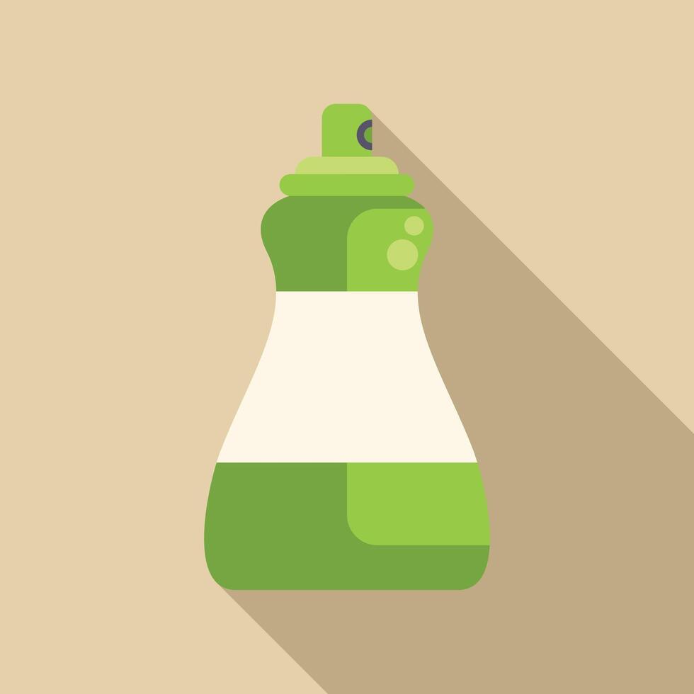 Green spray bottle with blank label on beige background vector